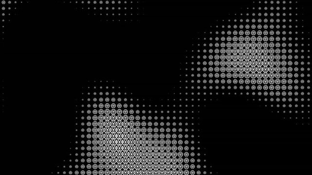 Halftone Pattern on Dark Background - This video features a striking contrast between black and white, showcasing