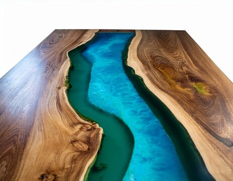 handmade wood table with epoxy river interior design home decor furniture concept