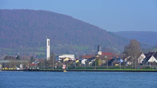 Ortsansicht Faulbach, Main, Spessart, Landkreis Miltenberg, Bayern, Deutschland