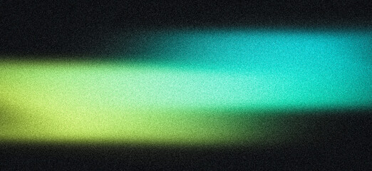Naklejka na ściany i meble Grainy blue yellow green black noisy background, abstract color gradient glowing shape, vibrant noise texture dark banner, header, poster, cover, flyer backdrop design