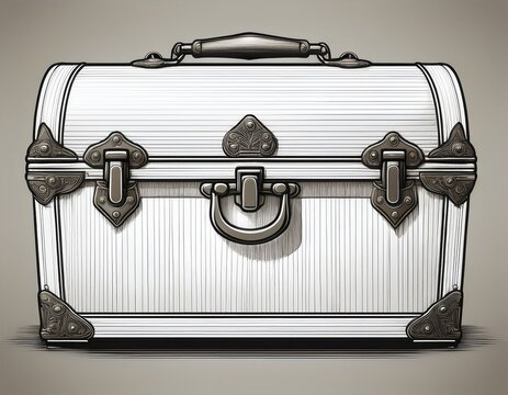 white vintage style storage trunk with metal accents