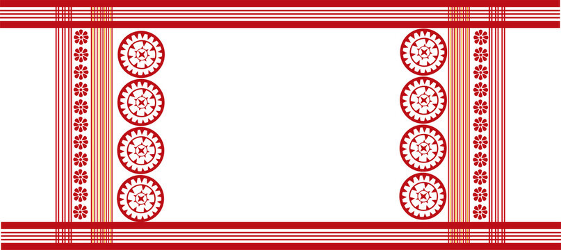 gamusa, gamosa assam . The gamosa, also known as gamusa, holds great cultural significance for the indigenous people of Assam, This traditional textile pattern is typically a white rectangular cloth