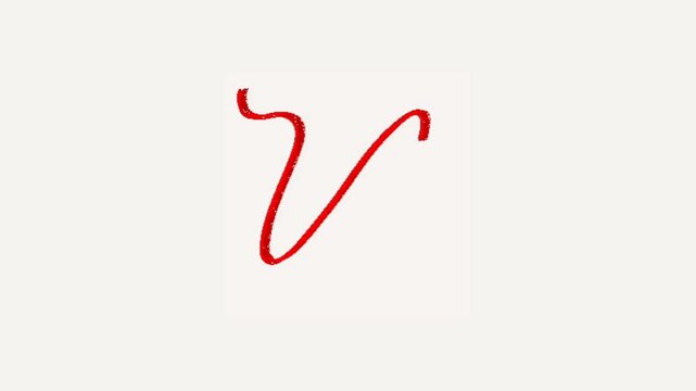 A video showcasing a red worm crawling on a white surface