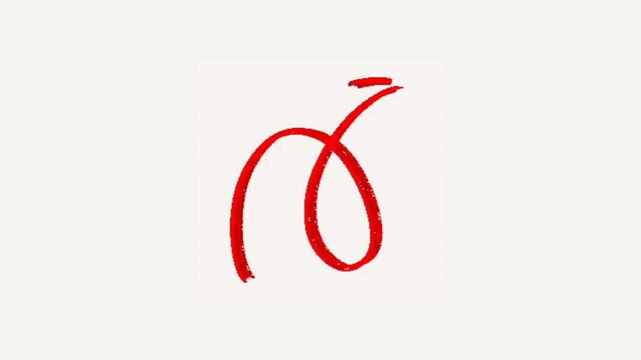 A video showcasing a red curved line on a white background