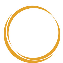 Obraz premium Gold Brush Stroke Circle Frame Isolated on White Background Vector Illustration