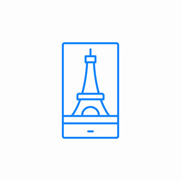 virtual tourism icon sign vector