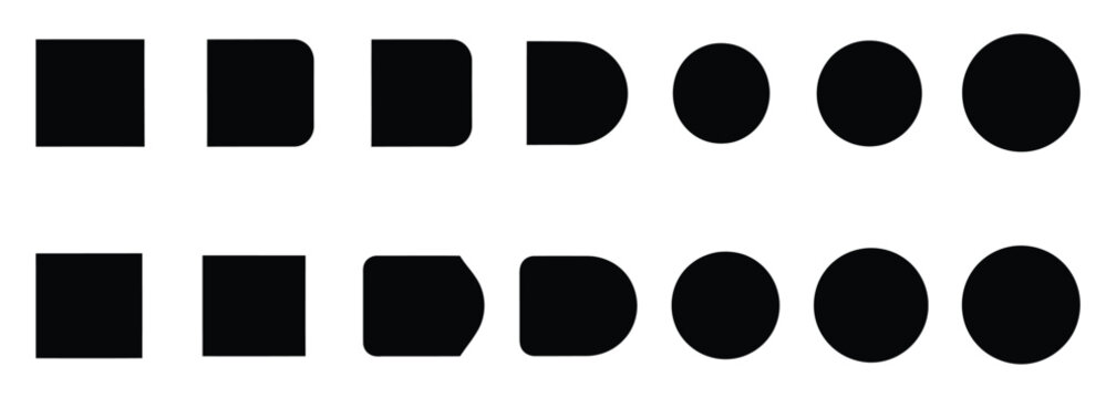 Abstract black shapes rectangles and ovals in a grid pattern
