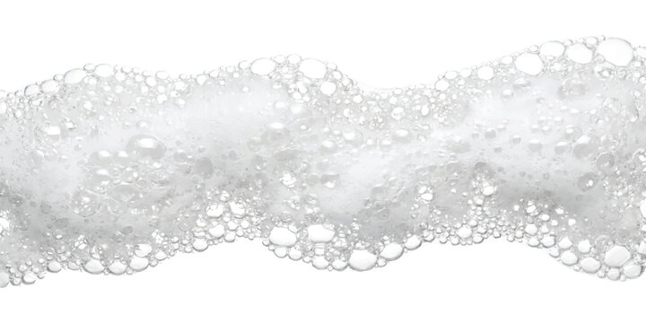 Realistic soap foam bubbles wave isolated on white background vector illustration