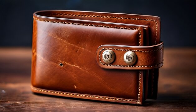 a vintage style brown leather wallet with snap buttons crafted for practical daily use