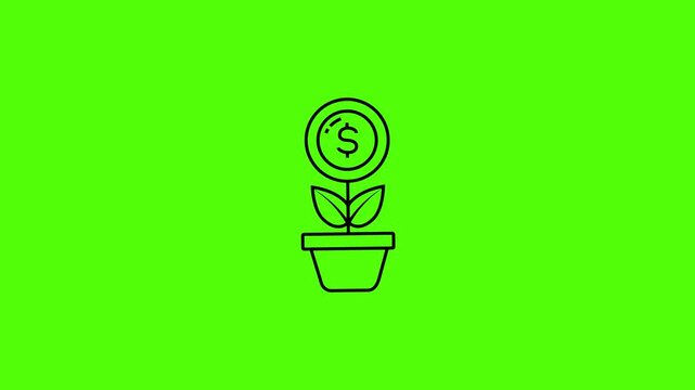 Financial growth investment money plant profit savings business concept 4k animation video