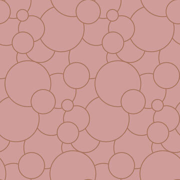 Elegant seamless pattern featuring a tonal dusty rose overlapping circle design. Minimalist vector background perfect for beauty branding, feminine stationery, and sophisticated textiles.