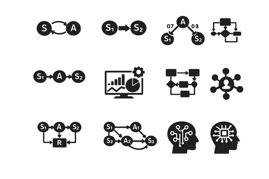 Arrows mdp generation uniform depicting ai transparent vector structure simple icon image