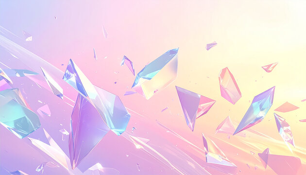 Abstract crystal shatter in pastel colors