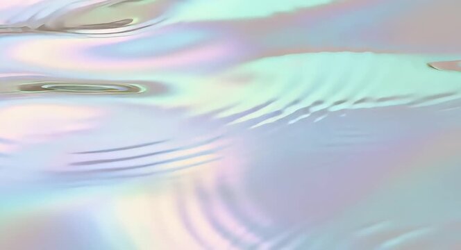 Soft holographic waves of light reflecting off a polished titanium surface, subtle movement.