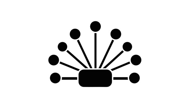 Black and white technology logo symbol.