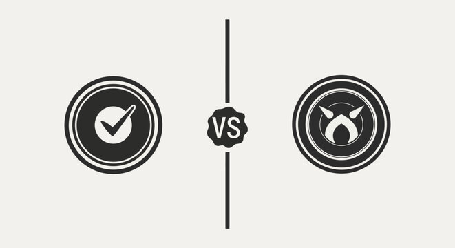 Checkmark versus Cross Icons Comparison.