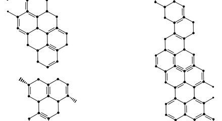 Chemical structures of polycyclic aromatic hydrocarbons, illustrating their complex fused ring systems and bonding patterns © PixelSingleStudio
