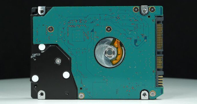 Computer laptop internal storage device containing crucial files and personal documents safely and efficiently, zoom-out video