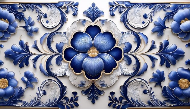blue and white chinese porcelain rennaissance floral pattern background wallpaper wedding mockup post card invitation