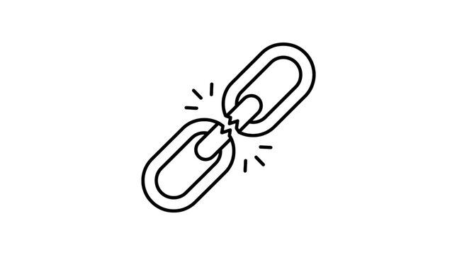Breaking free chain link icon.