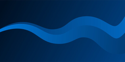 Obraz premium Abstract Blue Wave Background With Modern Gradient Shapes