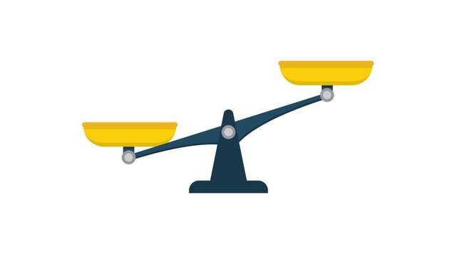 A weighing scale that shows which side is heavier. Is it lopsided or balanced