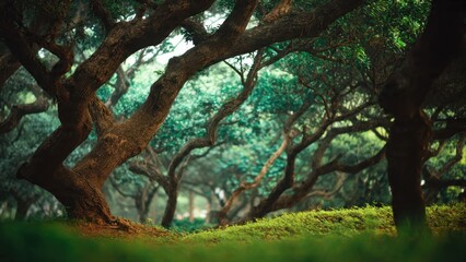 Fototapeta premium Twisted Tree Canopy in Forest