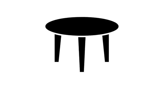 Vector illustration of minimalist round table icon on a transparent background