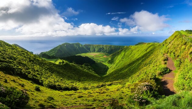 mountain landscape ponta delgada island azores