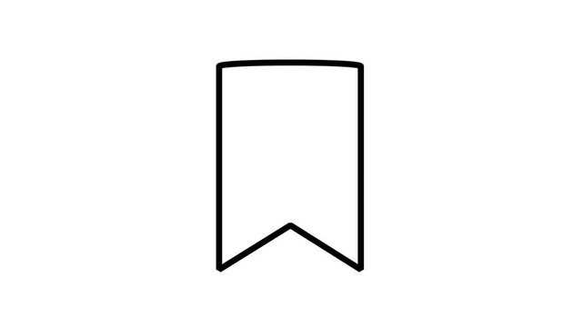 Simple Bookmark Tag Motion Icon. Clean animated line icon of a bookmark tag, ideal for labeling, saving content, favorites, or e-commerce price tags.