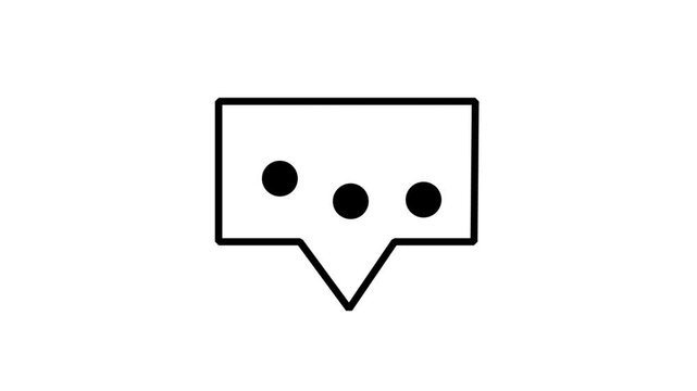 Typing Indicator Motion Icon. Animated speech bubble with three dots, representing a typing indicator, message loading, or an ongoing digital conversation.