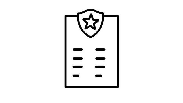 Secure Checklist Badge Motion Icon. Animated badge icon with a shield and checklist, representing verified security standards, safe procedures, and certified quality control.