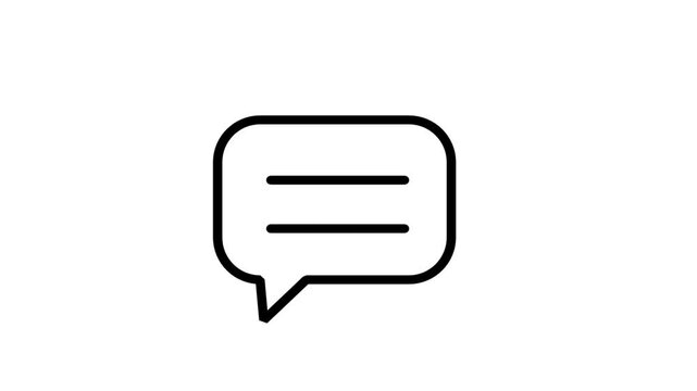 Speech Bubble Dialogue Motion Icon. Simple animated line icon of a speech bubble, perfect for communication, messaging, chat interfaces, and social media discussion concepts.