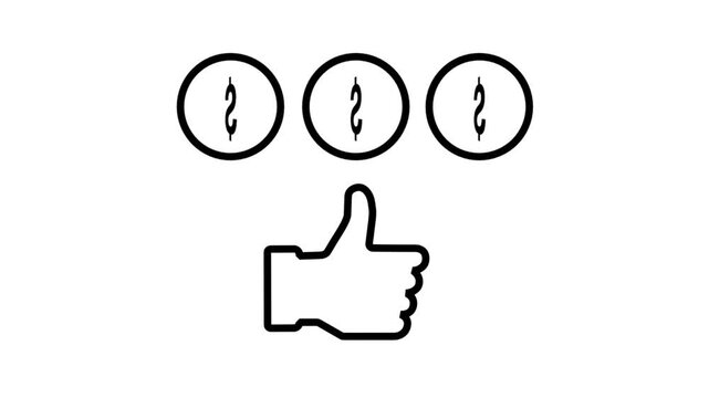 Financial Approval Motion Icon. Animated icon featuring a thumbs up with multiple dollar symbols, representing financial approval, successful investment, and positive monetary feedback.