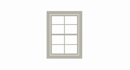 Obraz premium Minimalist Vector Illustration of a Classic Eight-Pane Window Frame isolated on White Background
