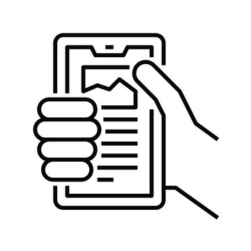 Black Mobile Friendly Icon with line or outline style