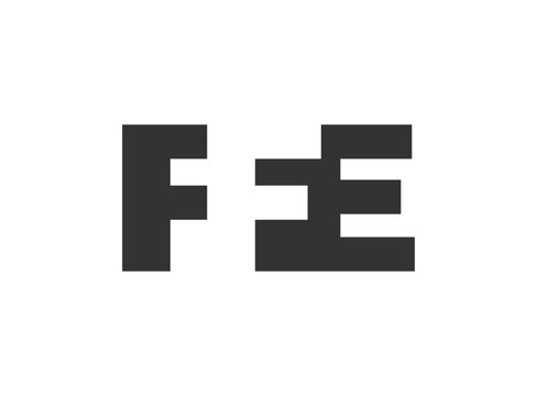 FFE logo design. Initial letter F F E bold font style for tech startups, consulting, corporate branding. Creative company name, headlines typography identity, trendy logotype.