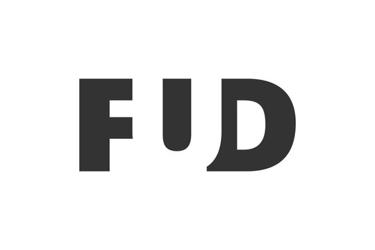 FUD logo design. Initial letter F U D bold font style for tech startups, consulting, corporate branding. Creative company name, headlines typography identity, trendy logotype.