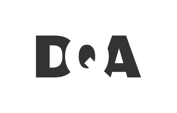 DQA logo design. Initial letter D Q A bold font style for tech startups, consulting, corporate branding. Creative company name, headlines typography identity, trendy logotype.