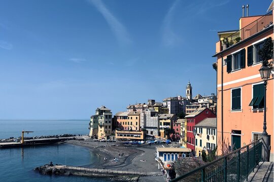Bogliasco - a tourist town in Liguria with a beautiful rocky coast, near the Cinque Terre and Genoa