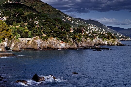 Bogliasco - a tourist town in Liguria with a beautiful rocky coast, near the Cinque Terre and Genoa