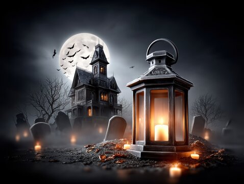 Haunted Cemetery at Midnight