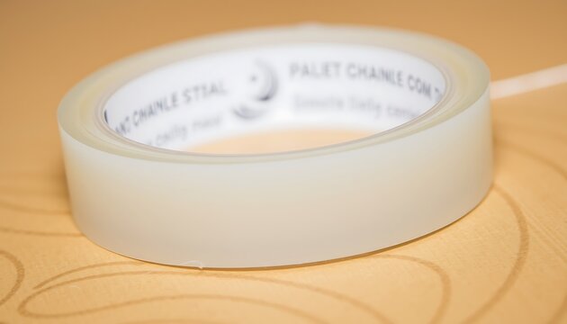 Close up of transparent tape under soft studio lighting