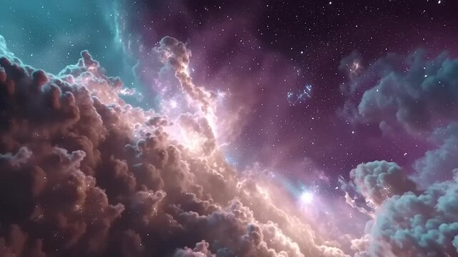 Cosmic clouds explode in a vibrant celestial event in space