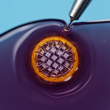 Phase-Change Memory PCM technology showing chalcogenide glass crystallization process, next-generation semiconductor infrastructure, high-tech microchip data storage innovation, scientific 3D illustra