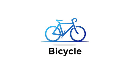 Fototapeta premium Blue Bicycle Icon Simple Illustration of a Bicycle for Design.