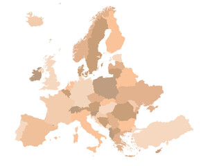 Obraz premium Map of Europe with countries borders