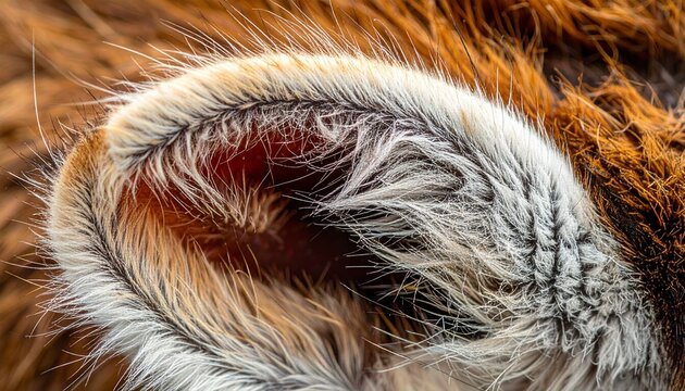 Close-up of a Lions Ear - A Study in Texture and Detail.