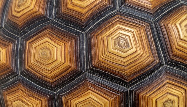 Detailed Close-Up of a Turtle Shells Hexagonal Pattern.