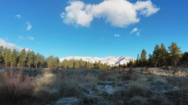 Early morning time-lapse footage near Flagstaff Arizona after Spring snow storm 2026 